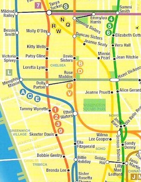 Extract from Laura Cantrell NYC Subway Map
